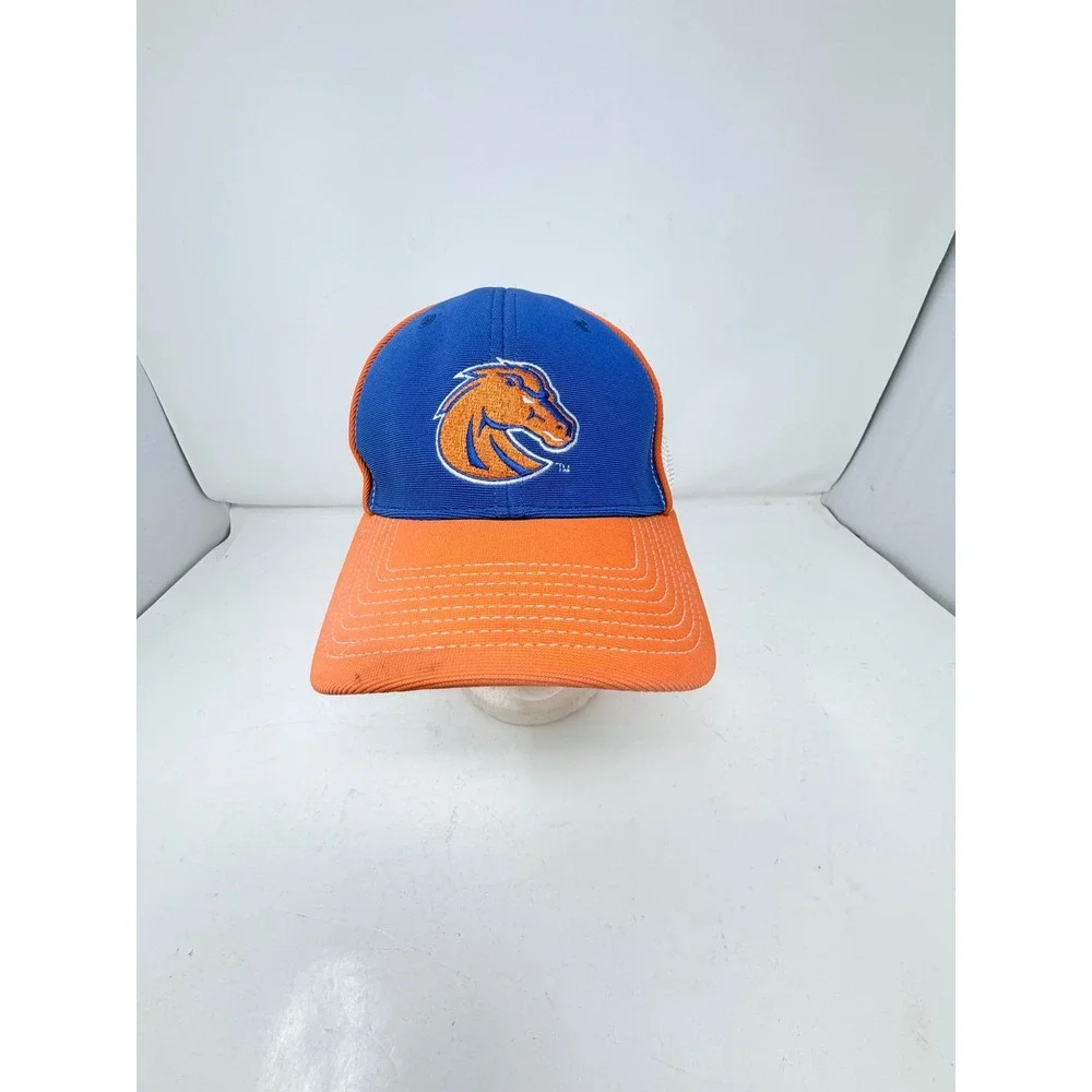 NCAA Boise State Broncos Hat Mens OSFM Orange Blue Trucker Mesh Cap Logo